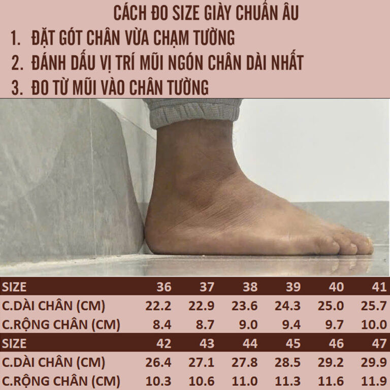 Cách chọn size giày